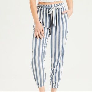 American Eagle Belted Soft Stripe Jogger Pants